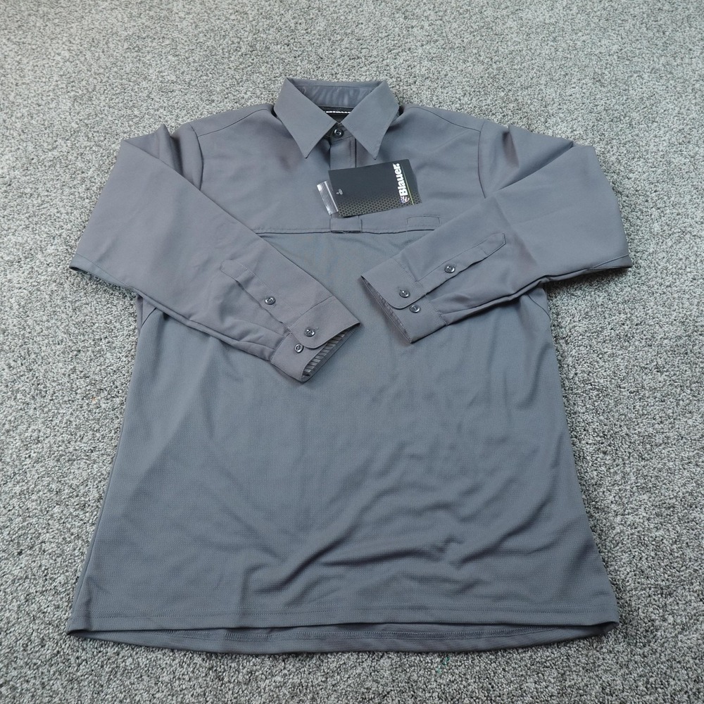 NEW Blauer Polo Shirt Mens L Gray BDU Armorskin Base Uniform Long Sleeve Work